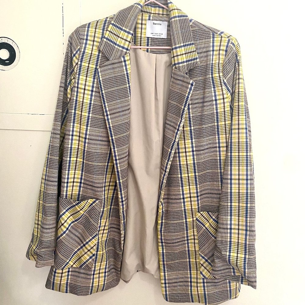 Bershka Gingham Blazer